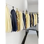 15 PCS Navy Blue Gold Mylar Tassels Garland Tissue Paper Tassels Banner DIY Kit Navy Tassel Garland Navy Gold Birthday Party Decorations for Women Men Boys Girls, Party Supplies - Image 5