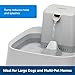 PetSafe Drinkwell Pet Fountain,Dog Water Bowl Dispenser for Cat and Dogs, Plastic, Adjustable Flow Control, Easy to Clean Design,Grey, 2 Gallon/256 oz