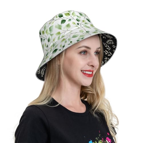 Image of Bucket Hat Double-Side-Wear Reversible Sun Hat Beach Travel Hiking for Women Men