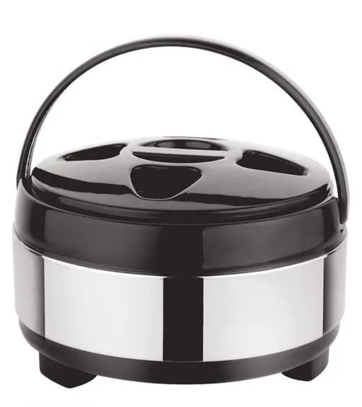 appeasy Stainless Steel Puff Insulated Thermoware Casserole for Roti/Chapati (9000ml-Silver & Black)