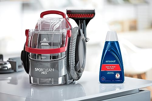 BISSELL Spot & Stain Pro Oxy, Soluzione detergente per dispositivi di pulizia della tappezzeria, smacchiatore per dispositivi SpotClean & Pet Stain Eraser, con StainProtect®, 1L, 20383 - Immagine 2