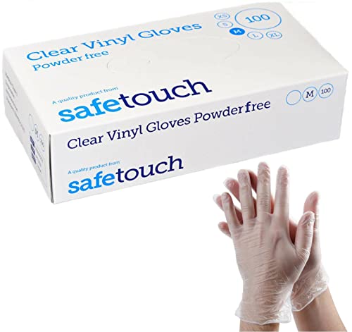 Dispoable Clear Vinyl Gloves Powder Free Latex Free Medical graded Premium Quality Gloves Food Graded Gloves (X-Large, Clear)