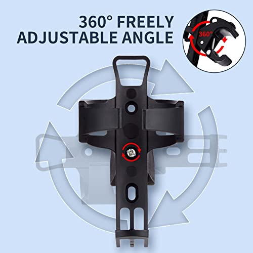 Aoyar Bike Water Bottle Cage: No-Screws Universal Adjustable Rotatable Clip Holder, Bicycle Large Drink Load Rack, Cycling Wide Lightweight Side Mount Handlebar For Road & Mountain Bikes #TOP1