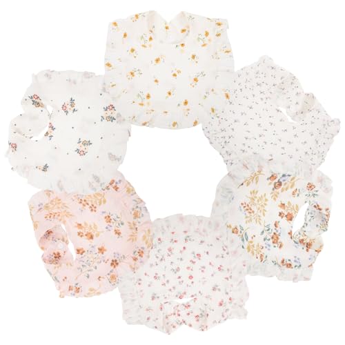 Lot de 6 bavoirs en coton pour bébés lavables absorbants pour nourrissons