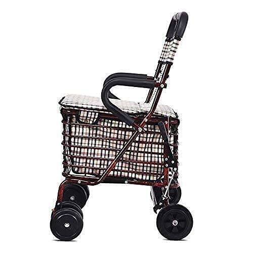 Andador Para Personas Mayores Rollator Andador Plegable De 4 Ruedas - Andador Para Personas Mayores - Carrito De Compras Plegable - Para Adultos, Personas Mayores, Personas Mayores Todo Está Bien Cóm