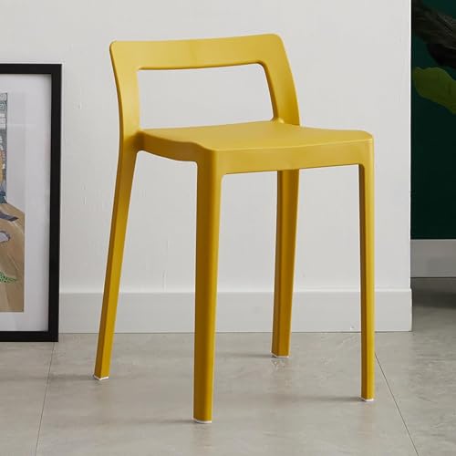 Silla de comedor ligera sin brazos, de plástico, apilable para uso en interiores y exteriores, asiento portátil para eventos, tamaño 33 x 38 x 60 cm, color B, ideal para cocinas y reuniones