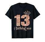 13th Birthday Gifts Girls Double Digits Rose Colored T-Shirt