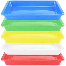 Plastic Art Trays,5 Pieces Stackable Activity Crafts Organizer, Serving, Jewelry Tray for DIY Projects, Painting, Beads, Organizing Supply,5 Color 9.6 x 7.08 x 0.94 inch