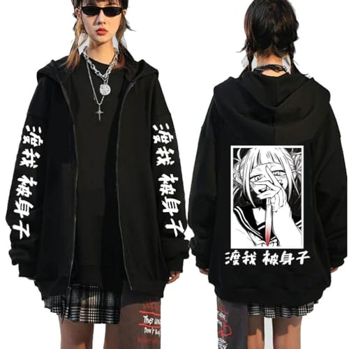 Symish Anime Zip-up Hoodie 3D Pullover Pockets Cosplay Zipper Sweatshirt Anime Outwear