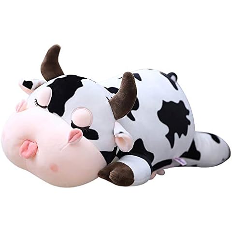 Jensquaify Cow Stuffed Animals, Cute Cow Plush Pillow Toy Cow Plushie Throw Pillow Gifts for Kids, 11.8" Cover