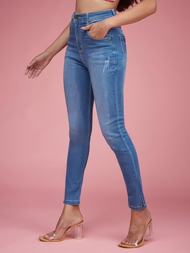Image of Miss Chase Women's Skinny Fit High Rise Regular Length Denim Stretchable Jeans