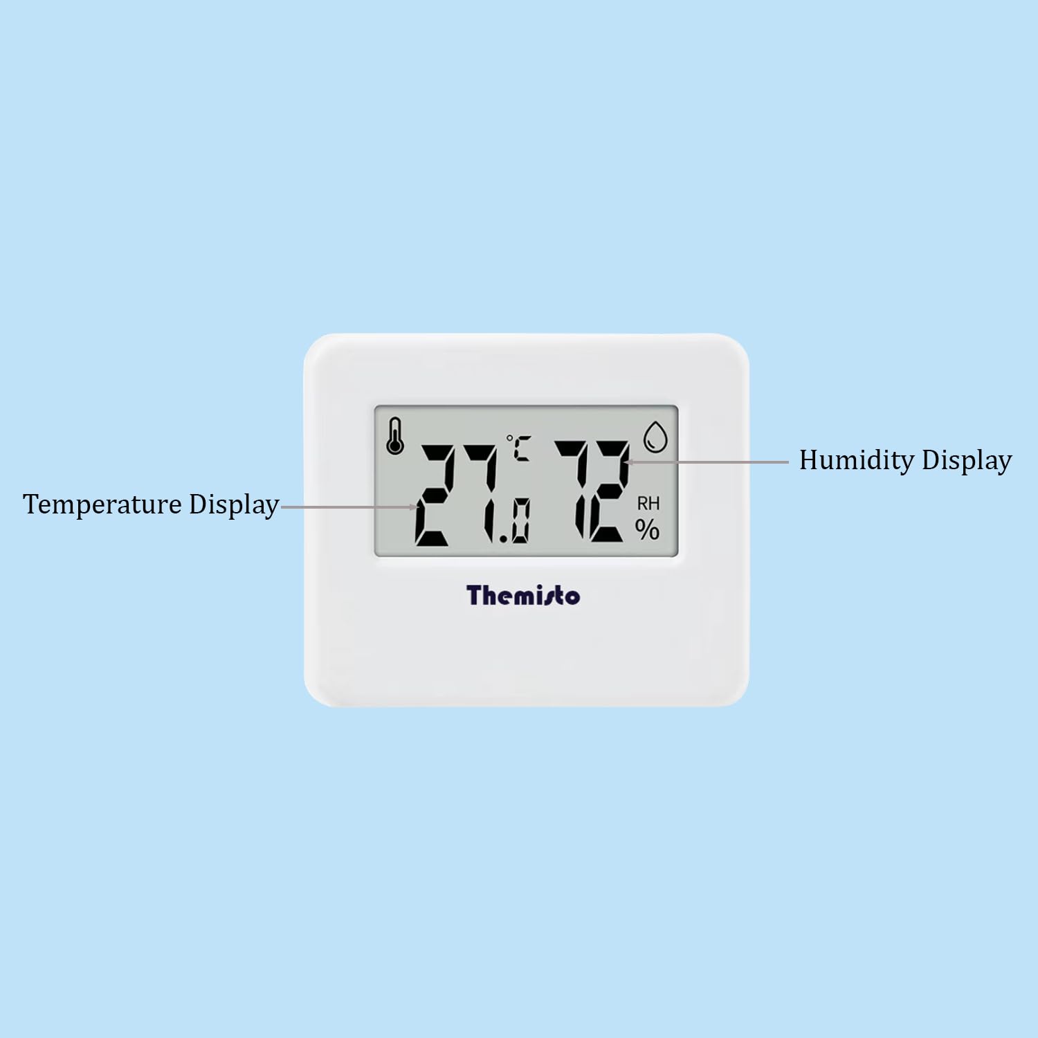 Themisto TH-HTC3 Digital Hygrometer Thermometer Humidity Meter with LCD Display - Image 2 thumbnail