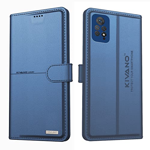 Image of KIVANO Xiaomi Redmi Note 11 Pro Professional Series Wallet Case | Luxurious Design | Premium | PU Leather Flip Case Back Cover - Dark Blue