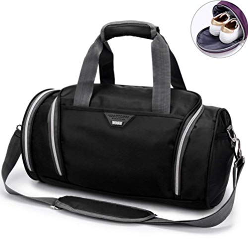 ITODA Sac de Sport avec Poche à Chaussures en Nylon Grande Capacité(20L) Portable à la Main/sur l'épaule Sac de Voyage imperméable à l'eau Respirant Femme Homme pour Sport Voyage Camping randonnée