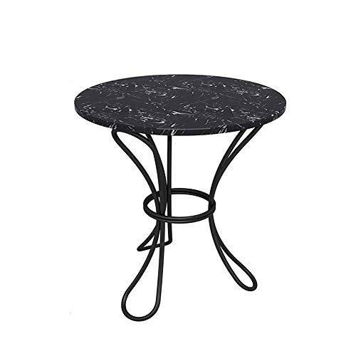 Table basse ronde en marbre noir : la solution gain de place pour salon - 2