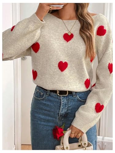 Verdusa Women's Bow Slit Coquette Pullover Sweaters Y2k Streetwear Heart Print Sweater Knit Tops2