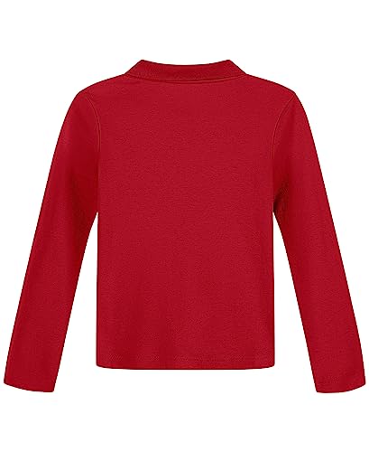 Image of NAUTICA Girls' Uniform Long Sleeve Polo with Ruffle Placket