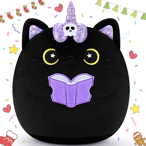 Black Cat Plush Toy- 11.8'' Cute Plush Black Cat Stuffed ...