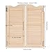 Louvered Interior Swinging Doors Solid Wood Saloon Door with Hinges, 36