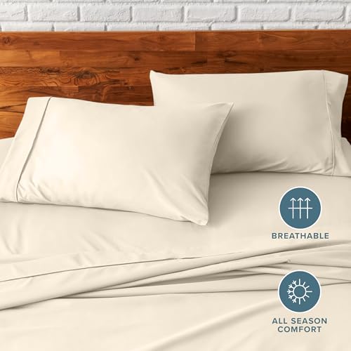 Image of Bare Home Microfiber Pillow Cases - Standard /Queen Size Set of 2 - Cooling Pillowcases - Double Brushed - Sand Pillowcases 2 Pack - Easy Care (Standard Pillowcase Set of 2, Sand)