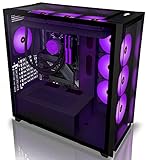 KEDIERS Caja PC- Cajas de Ordenador E-ATX, PC de Juego de Torre ATX de Vidrio Templado,con 10 Ventiladores ARGB, H7，Negro