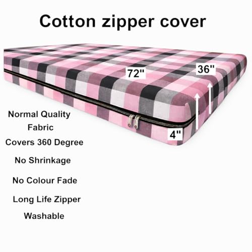 Image of Cotton Mattress Cover with Zipper Single Bed 72x36x4 Inch || Normal Quality Washable No Shrinkage (MULICOLOUR)