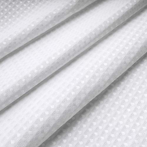 River Dream RG-07 No Hooks Required Dotted Waffle Weave Shower Curtain thumb #2