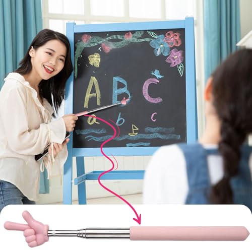 Pndeyo 5 peças de ponteiros retráteis para professores para leitura em sala de aula, bastão de ponte