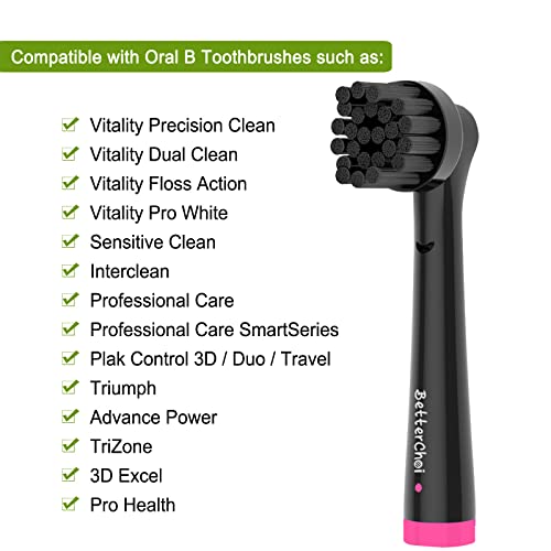 8 Pack Charcoal Brush Heads Compatible With Oral B Electric Toothbrush, Making With Active Charcoal Bristles, Black #TOP4