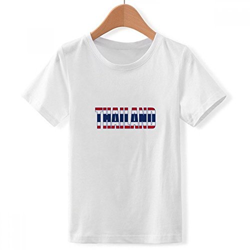 T-shirt Thaïlande garçon blanc vêtement col rond multicolore