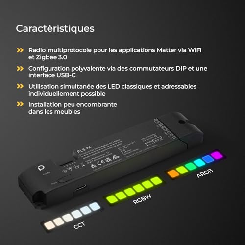 Contrôleur intelligent Matter Zigbee FLS-M pour synchroniser vos LED WS2812B