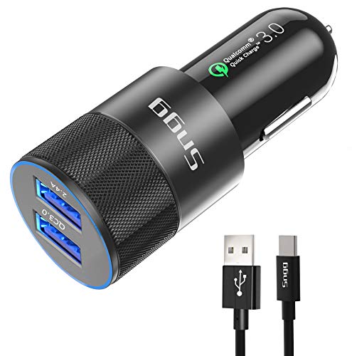 Fast USB Type C Car Charger,Sngg 36W Dual USB Car Charger, 3 ft Rapid Type C Cable Compatible amsung Galaxy S9/S9+/S8/S8 Plus/Note 8,Google Pixel/Pixel XL/2/2 XL/3/3 XL