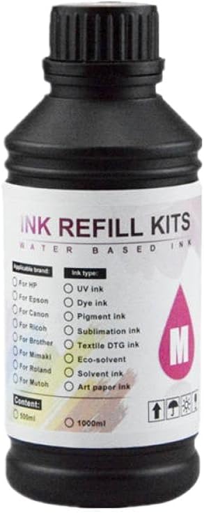 Soft Ink LED Ink 500ml Bottle for DX4 DX5 DX6 3200 Printhead Compatible with L800 L805 R1390 R1400 R1410 4800 Universal Printer(Soft -Cyan)