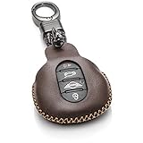 Vitodeco Genuine Leather Smart Key Fob Case Cover Protector with Leather Key Chain Compatible for...