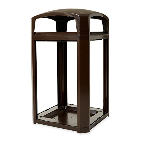 Image of Rubbermaid Commercial Products Landmark Trash Can with Dome Top Frame, Rigid Liner Included, 50 GAL, Sable Plastic, Outdoor for Stadiums /Parks /Outdoor Shopping Malls