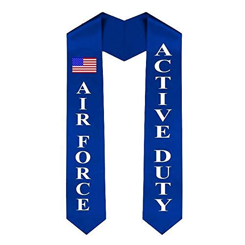 Express Design Group Air Force Graduation Sash Stole - Active Duty 72 Inches Royal Blue