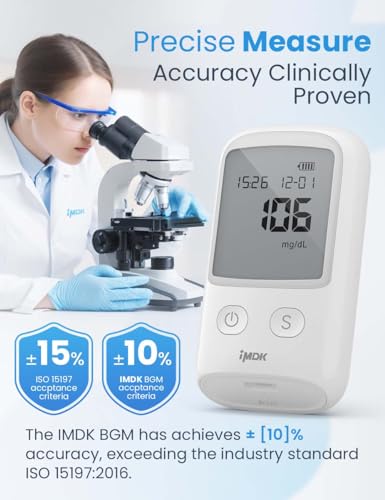 Image of IMDK Blood Glucose Monitor Kit, ๐๐น๐ถ๐ป๐ถ๐ฐ๐ฎ๐น๐น๐ ๐๐ฐ๐ฐ๐๐ฟ๐ฎ๐๐ฒ Blood Sugar Test Kit with 50 Glucometer Strips, 50 Lancets and 1 Lancing Devices, No Coding Required & Large Screen