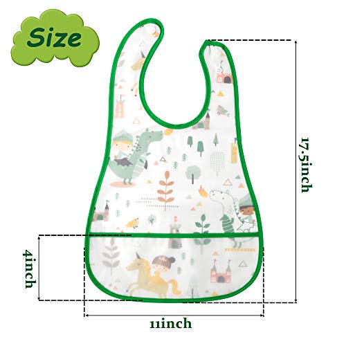R Horse 5Pcs Baby Bibs Set Toddler Bibs With Crumb Catcher Pocket & Snap Button Baby Feeding Bibs Waterproof Food Bibs Infant Feeding Bibs Gift For Infants Babies Toddler 6-24 Months #TOP1