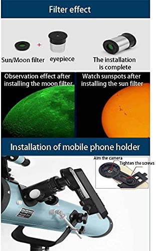 Teleskop refleksyjny kalibru 125 mm, teleskopy astronomiczne, teleskop z regulowanym statywem i celownikiem 5x24, najlepszy prezent astronomiczny, dla początkujących, dorosłych i dzieci