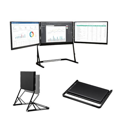Image of 15.6 inchLaptop Tri-Fold Monitor, 1080p Fhd Portable Laptop Screen Extender, Screen with 360 Rotation Acjustable Viewing Angles, Compatible with Windows and Macos