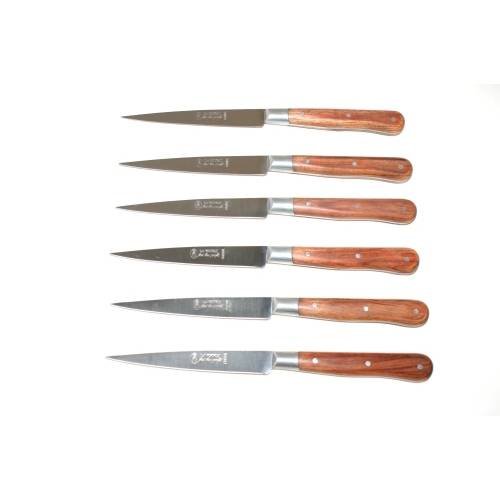 LOT DE 6 COUTEAUX DE CUISINE LAME 10 CM « LA FOURMI » TUE COQ BOIS A12-2996Lot6