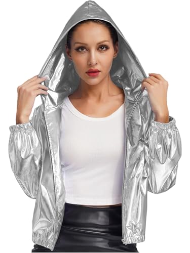 Sweat holographique femme blouson souple pour bouger librement en danse