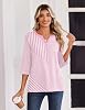 Blusa de manga 3/4 para mujer Zeagoo, casual elegante para verano y otoño 4