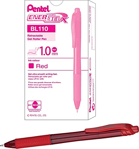 Bolígrafo RollerGel Retráctil Pentel EnerGel rojo miniatura 2