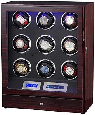 Mechaniczny Zegarek Shaker, Nakręcarka Do Zegarków, Pudełko Do Przechowywania 9 Zegarków, Cichy Silnik, Wyświetlacz Cyfrowy Lcd, Podświetlenie Led, Szuflada, Drewniane, S