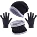 Tatuo 4 Pieces Ski Warm Set includes Winter Hat Scarf Warmer Gloves Winter Outdoor Earmuffs for Adults Kids (Set 1)