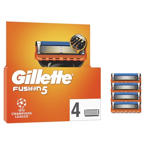 Gillette Fusion5 Pack de 4 Recambios Para Maquinillas De Afeitar, Cuchillas De Afeitar Con 5 Hojas, Banda De Gel Lubricante y Recortadora De Precisión Gillette Fusion5 Pack de 4 Recambios Para Maquinillas De Afeitar, Cuchillas De Afeitar Con 5 Hojas, Banda De Gel Lubricante y Recortadora De Precisión