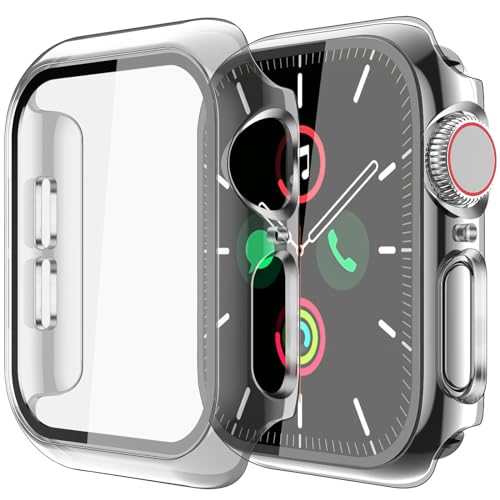 Image of Case for Apple Watch Screen Protector SE 3(2025) SE 2 /SE /Series 4 5 6 44mm with Tempered Glass | Slim Guard Bumper | Full Coverage Hard PC Protective Cover | Compatible iWatch 44mm