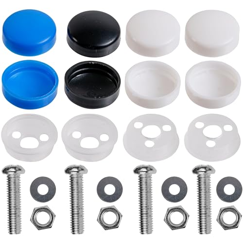 Kennzeichen Gewindeschrauben Set, 24-teilig, M5 x 20 mm, Kennzeichenbefestigung mit Abdeckkappen, Befestigung KFZ Nummernschild, Auto Kennzeichenhalter, Abdeckung Kennzeichen Schrauben Halterung Kit Kennzeichen Gewindeschrauben Set, 24-teilig, M5 x 20 mm, Kennzeichenbefestigung mit Abdeckkappen, Befestigung KFZ Nummernschild, Auto Kennzeichenhalter, Abdeckung Kennzeichen Schrauben Halterung Kit