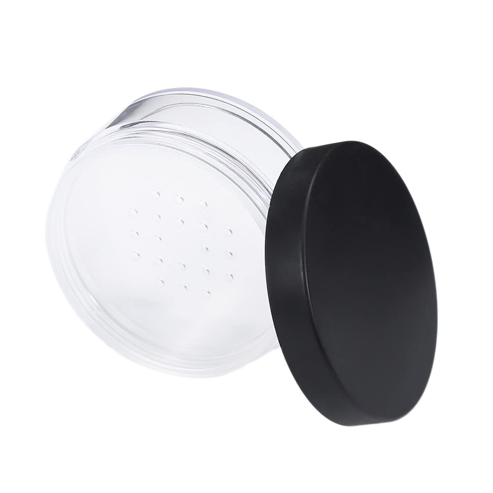 AKOAK Capacity 50 ml(1.69 oz) Empty Reusable Plastic Loose Powder Compact Container DIY Makeup Powder Case with Sifter and Lined Screw Lid,Pack of 1